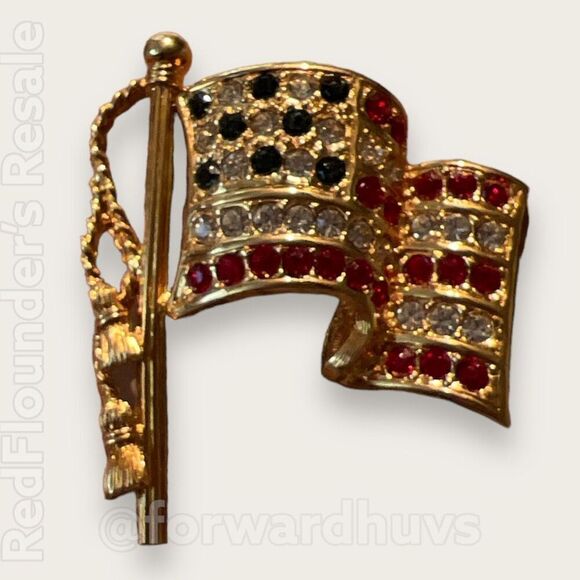 Napier Jewelry | Napier America Flag Pin | Color: Red Silver - Picture 7 of 9